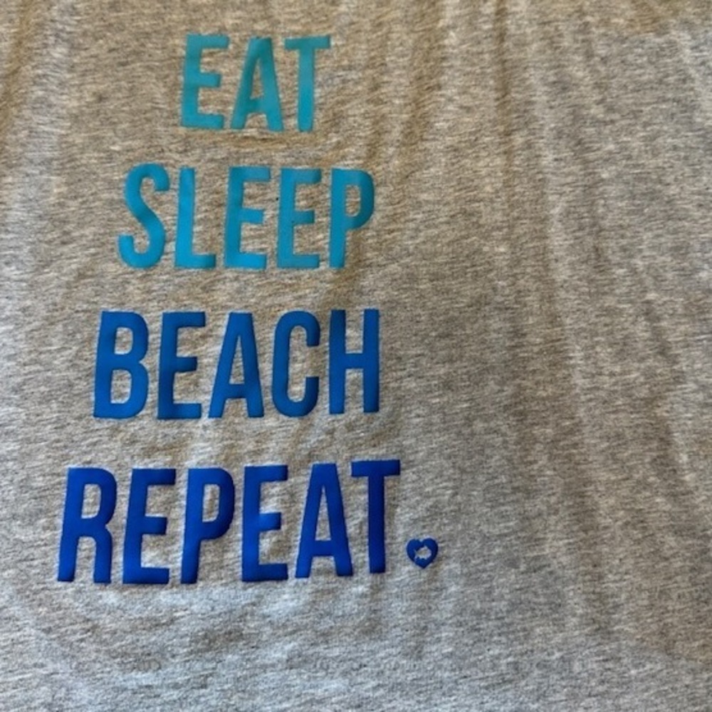 Southern Tide Women's Eat Sleep Beach Repeat Racerback Tank‎ Gray LG